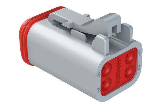 AT06-4S 4-Way Plug, Female Connector, Grey. DT06-4S
