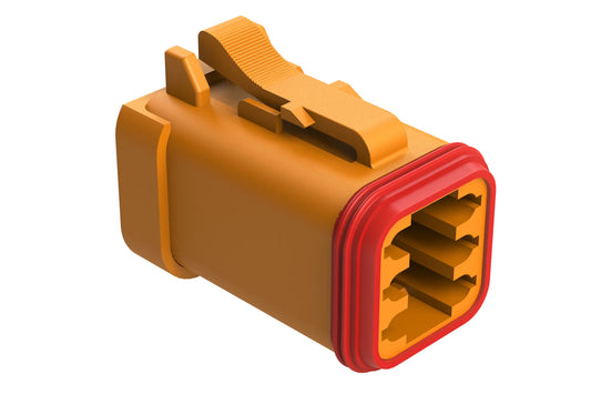 AT06-6S-EC01ORG 6-Way Plug, Female Connector with End Cap, Orange