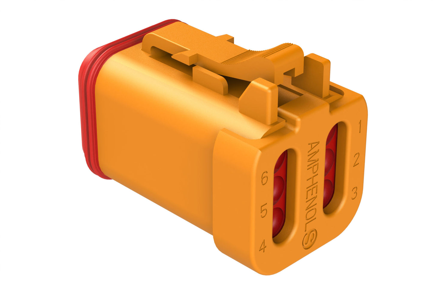 AT06-6S-EC01ORG 6-Way Plug, Female Connector with End Cap, Orange