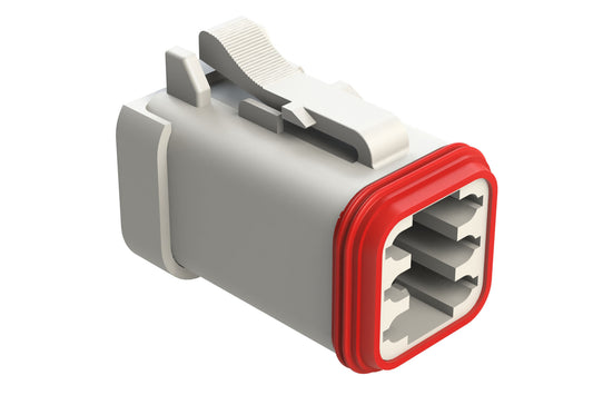 AT06-6S-EC01WHT 6-Way Plug, Female Connector with End Cap, White