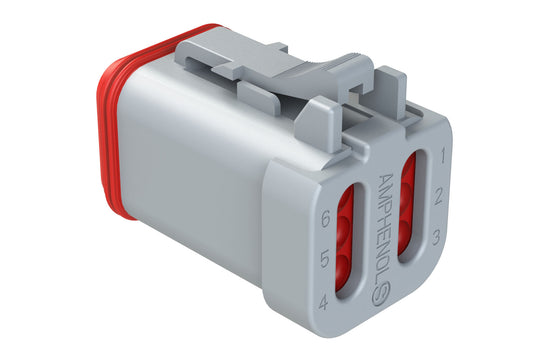 AT06-6S-EC01 6-Way Plug, Female Connector with End Cap, Grey. DT06-6S-E003