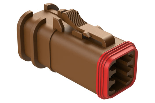 AT06-6S-OMBRN 6 Position, Plug, Socket, Structure Plus™, Brown