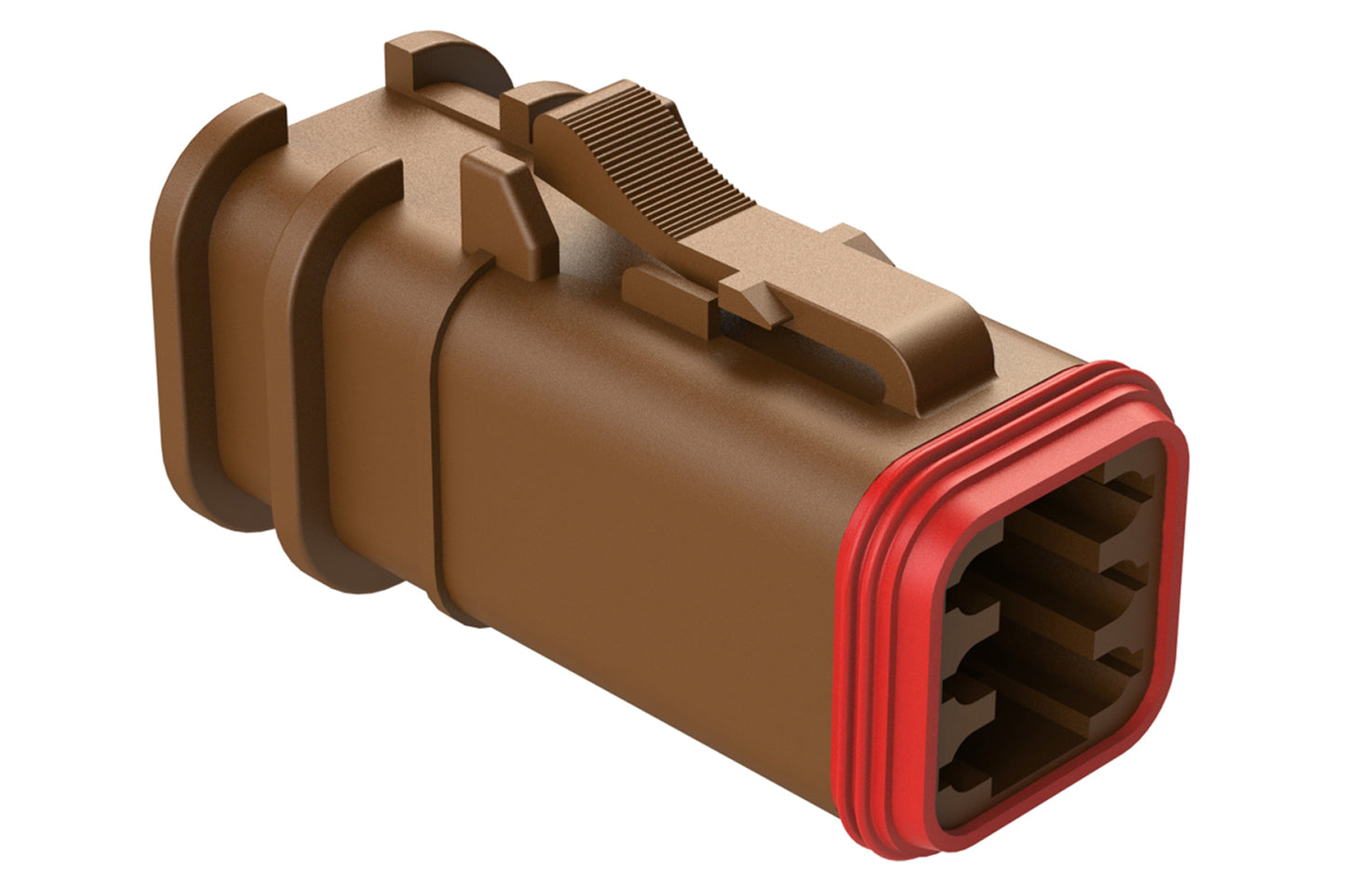 AT06-6S-OMRDBRN 6 Position Overmolded Plug, Socket, Reduced Seal, Brown