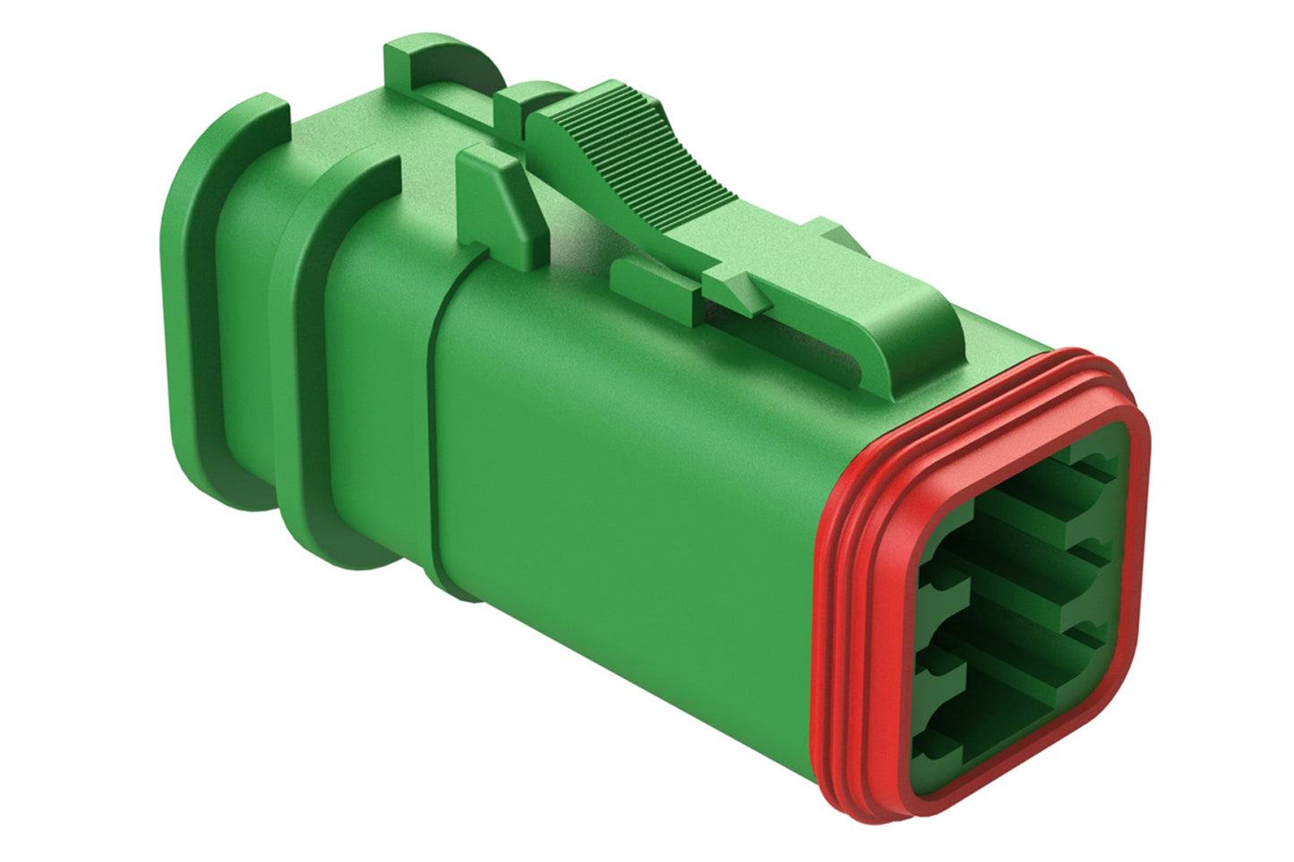 AT06-6S-OMRDGRN 6 Position Overmolded Plug, Socket, Reduced Seal, Green