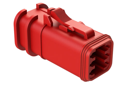 AT06-6S-OMRDRED 6 Position Overmolded Plug, Socket, Reduced Seal, Red