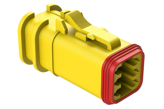 AT06-6S-OMRDYEL 6 Position Overmolded Plug, Socket, Reduced Seal, Yellow