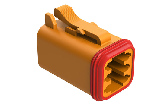 AT06-6S-ORG 6-Way Plug, Female Connector, Orange