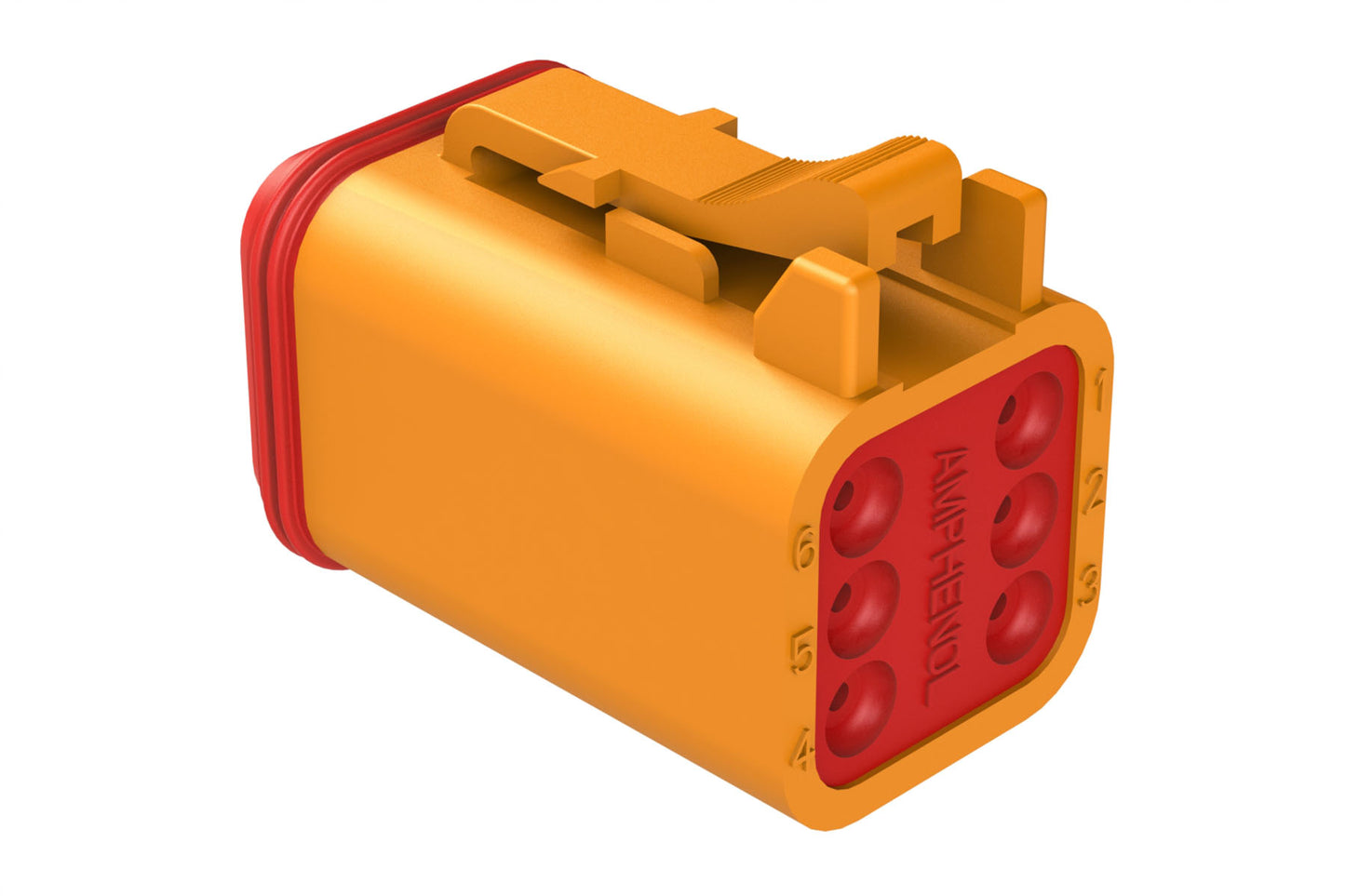 AT06-6S-ORG 6-Way Plug, Female Connector, Orange