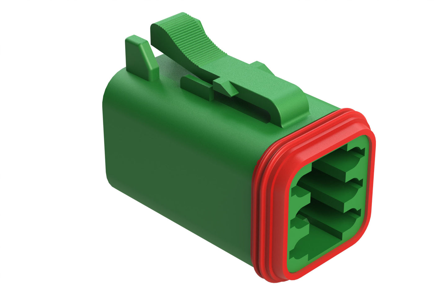 AT06-6S-RD01GRN 6-Way Plug, Black Female Connector with Reduced Diameter Seal (E-Seal), Green