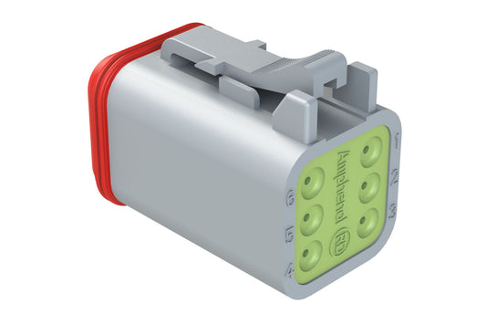 AT06-6S-RD01 6-Way Plug, Female Connector with Reduced Diameter Seals (E-Seal). DT06-6S-C015