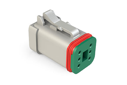 AT06-6S-SS01 6-Way Plug, Female Connector with Solid Rear Grommet and Endcap, Wedgelock included. DT06-6S-C017