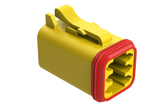 AT06-6S-YEL 6-Way Plug, Female Connector, Yellow