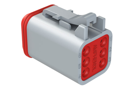 AT06-6S 6-Way Plug, Female Connector, Grey. DT06-6S