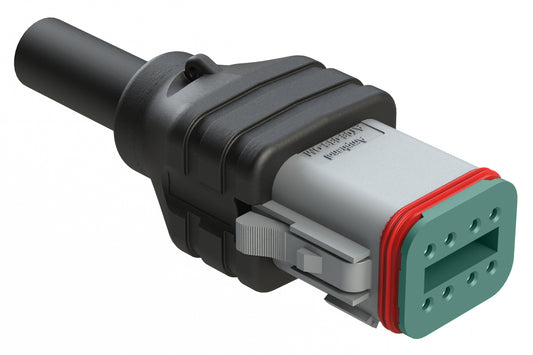 AT06GY-08SA-N-TPE-M4 8 Position Plug Single-Ended Molded Cable Assembly. Black TPE, Uses Connector AT06-08SA, 4 Meter Length
