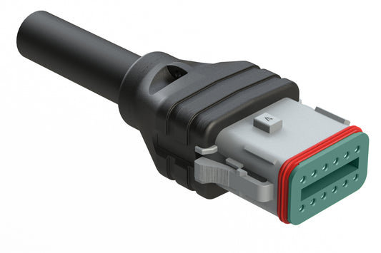 AT06GY-12SA-N-TPE-M1 12 Position Plug Single-Ended Molded Cable Assembly. Black TPE, Uses Connector AT06-12SA, 1 Meter Length. DT06-12SA-2157-1M