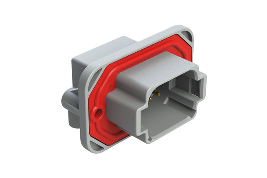 AT13-08PA-BM01CP 8 Position 90° Flange Mount PCB Receptacle