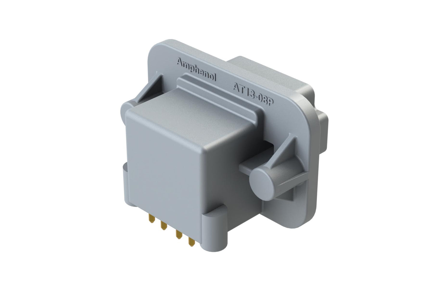 AT13-08PA-BM01CP 8 Position 90° Flange Mount PCB Receptacle
