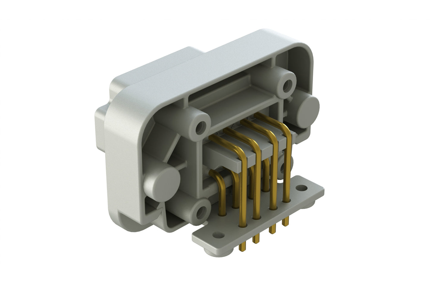 AT13-08PA-BM01 8 Position Right Angle Flange Mount PCB Receptacle, Grey, Gold Plated Contacts Included. Keyed A. DT13-08PA-G003