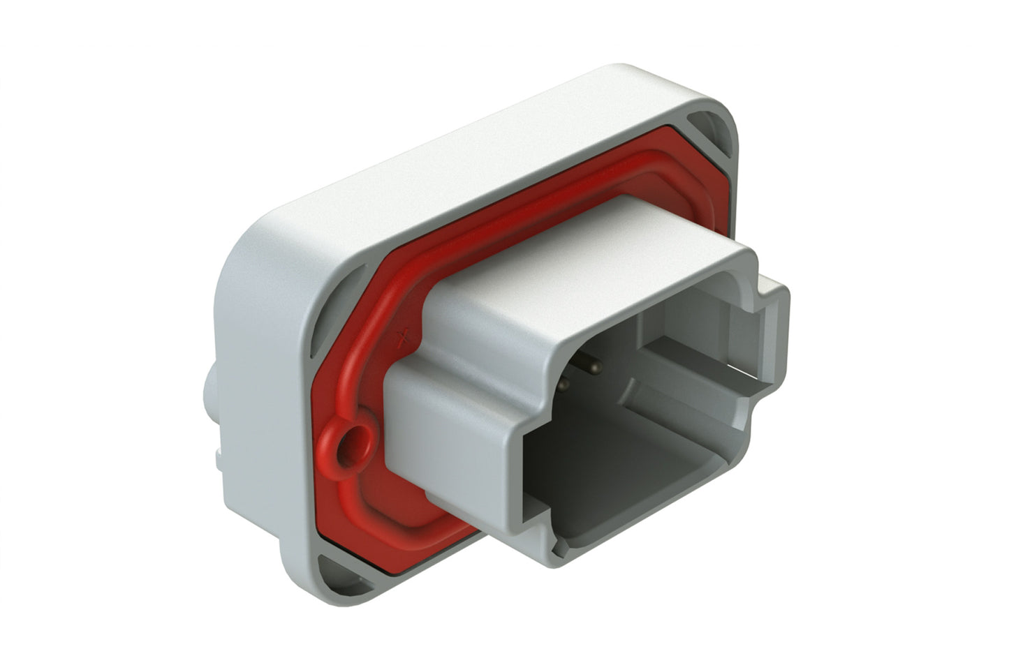 AT13-08PA-BM03 8 Position Right Angle Flange Mount PCB Receptacle, Grey, Tin Plated Contacts Included. Keyed A. DT13-08PA