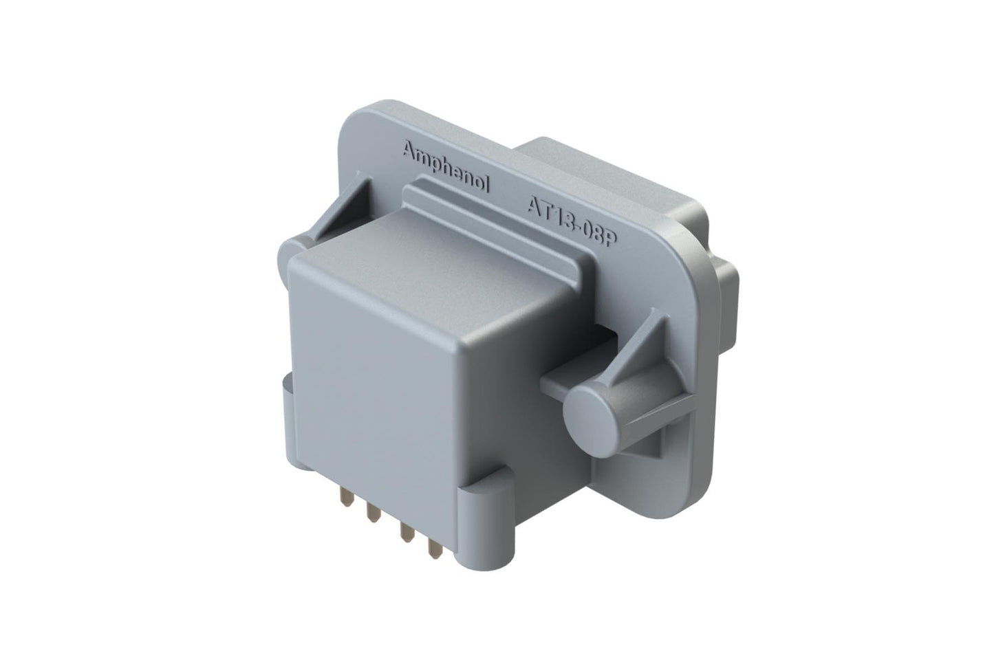 AT13-08PA-BM05CP 8 Position 90° Flange Mount PCB Receptacle