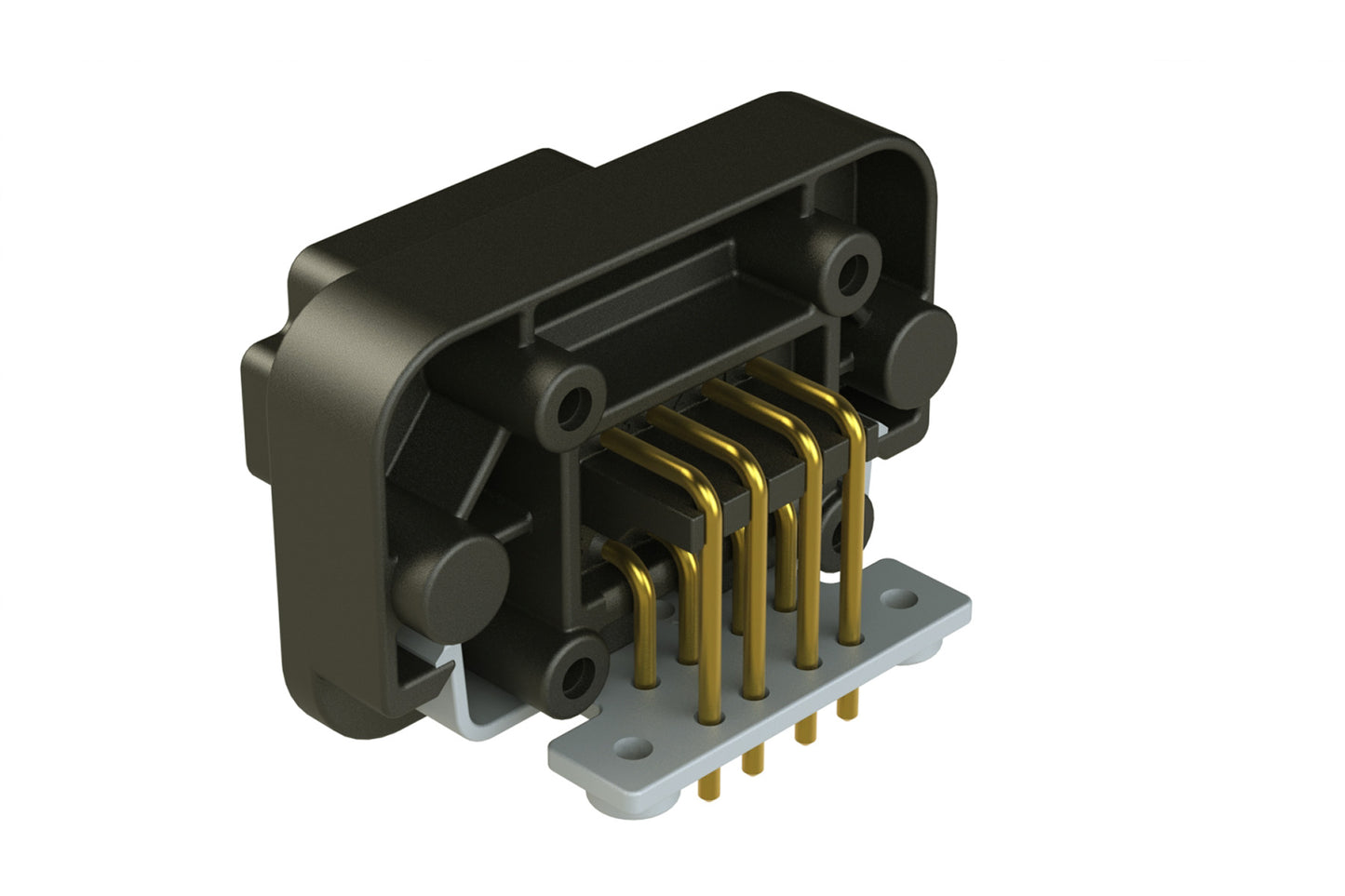AT13-08PB-BM01 8 Position Right Angle Flange Mount PCB Receptacle, Black, Gold Plated Contacts Included. Keyed B. DT13-08PB-G003
