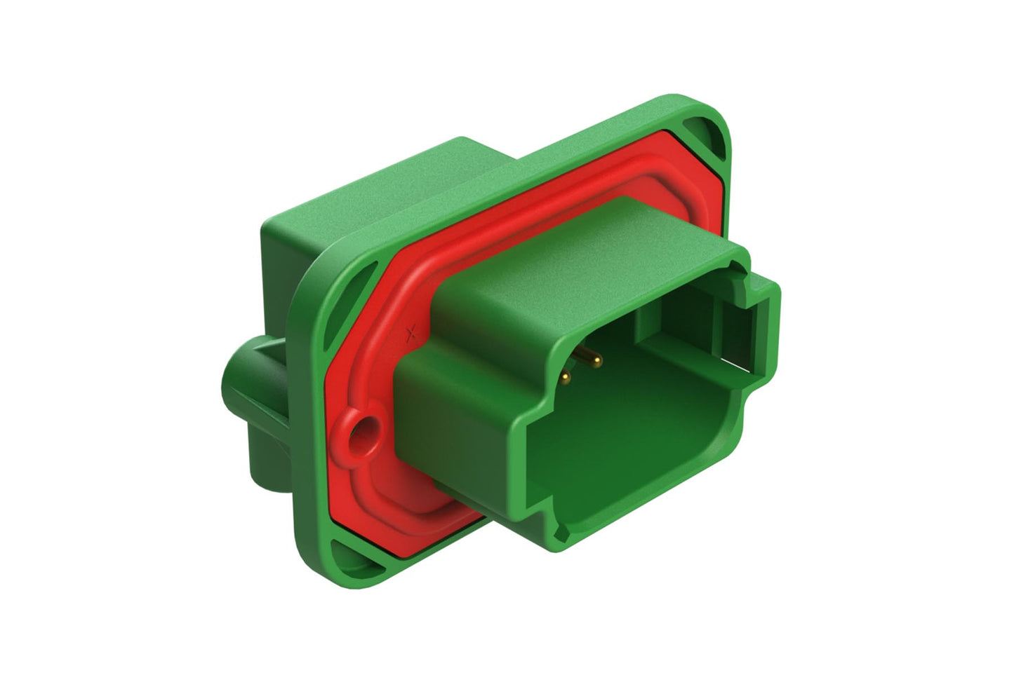 AT13-08PC-BM01CP 8 Position 90° Flange Mount PCB Receptacle, C Key, Gold Plated Contacts Included