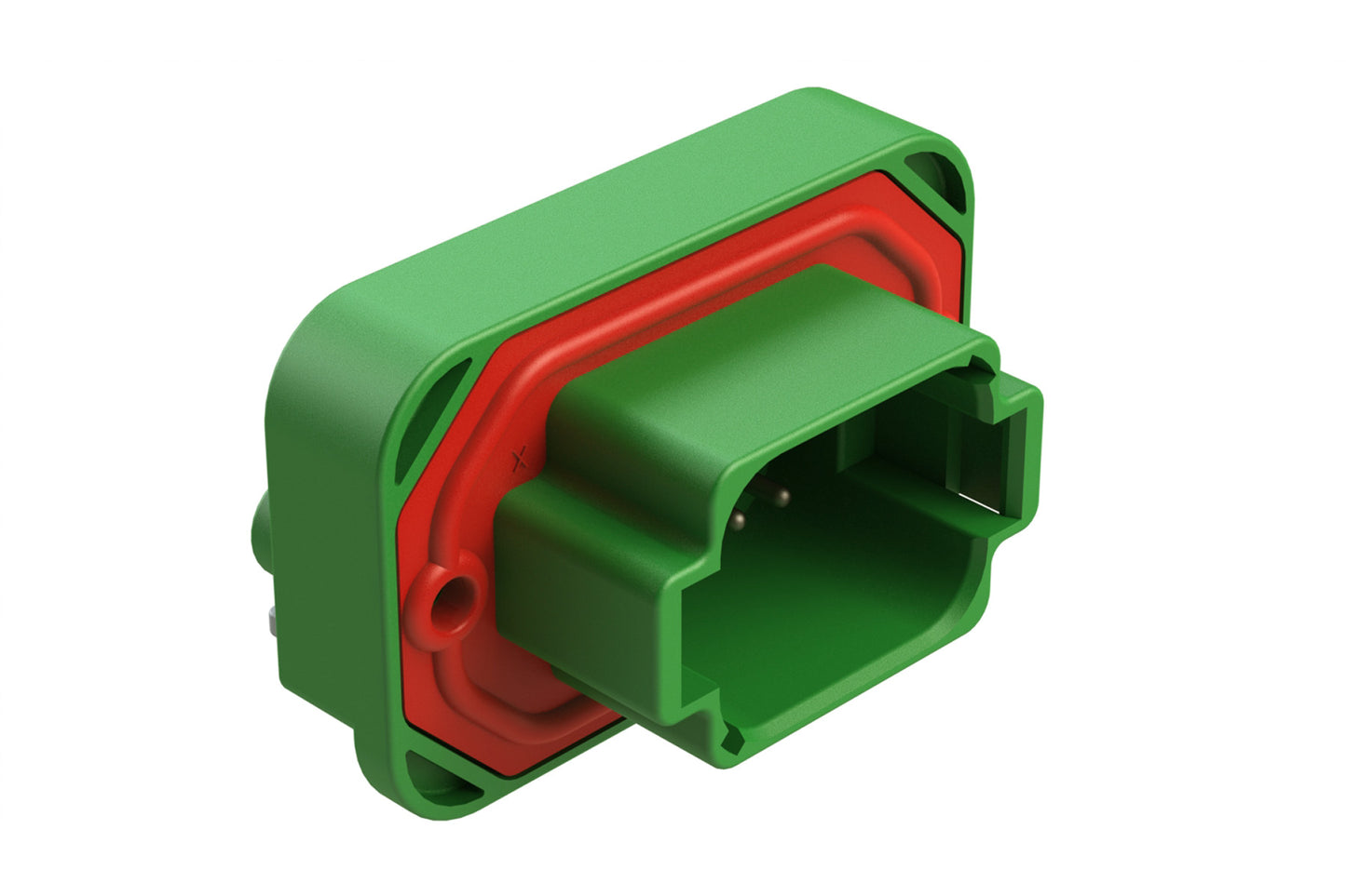 AT13-08PC-BM03 8 Position Right Angle Flange Mount PCB Receptacle, Green, Tin Plated Contacts Included. Keyed C. DT13-08PC