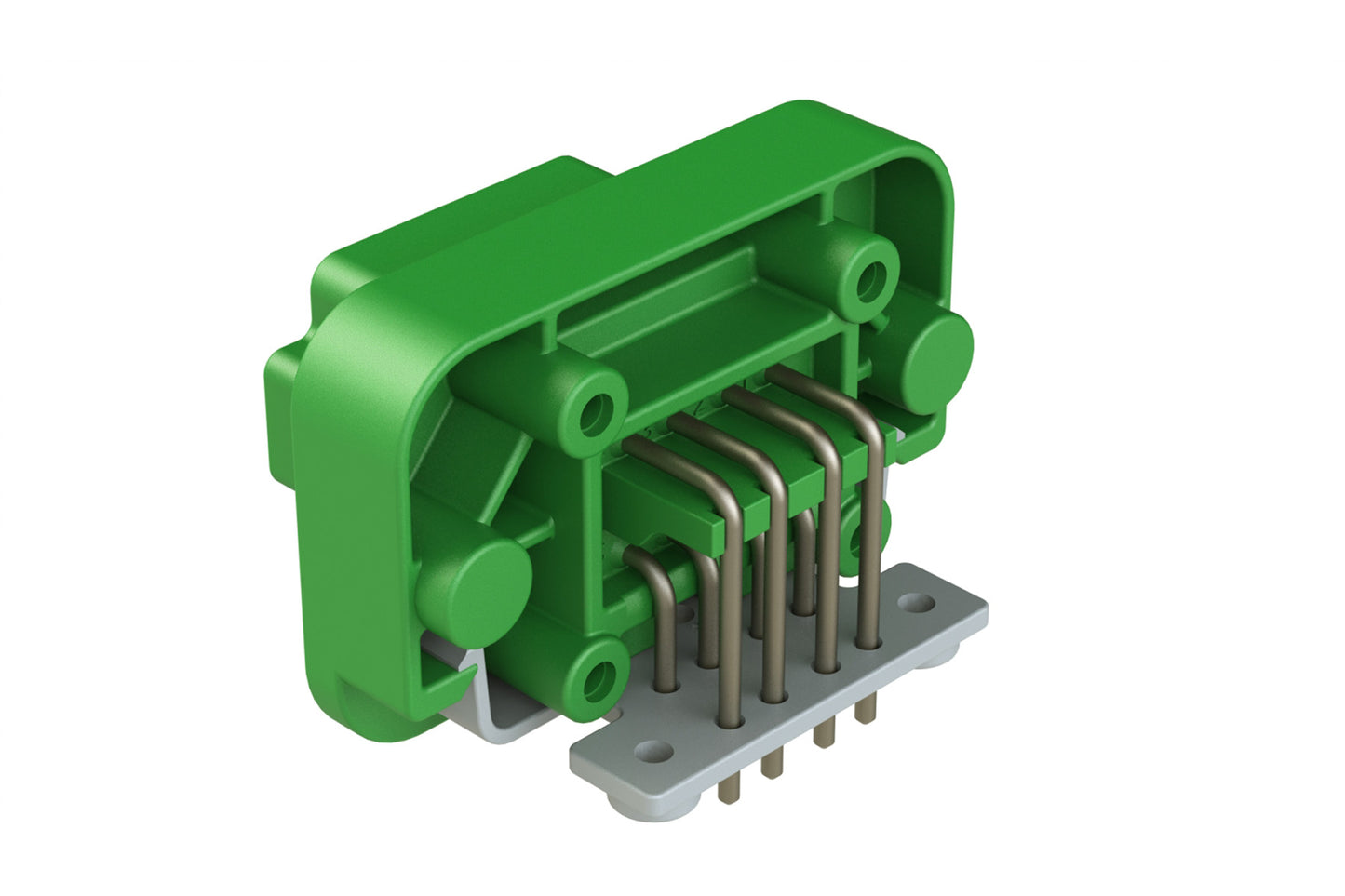 AT13-08PC-BM03 8 Position Right Angle Flange Mount PCB Receptacle, Green, Tin Plated Contacts Included. Keyed C. DT13-08PC