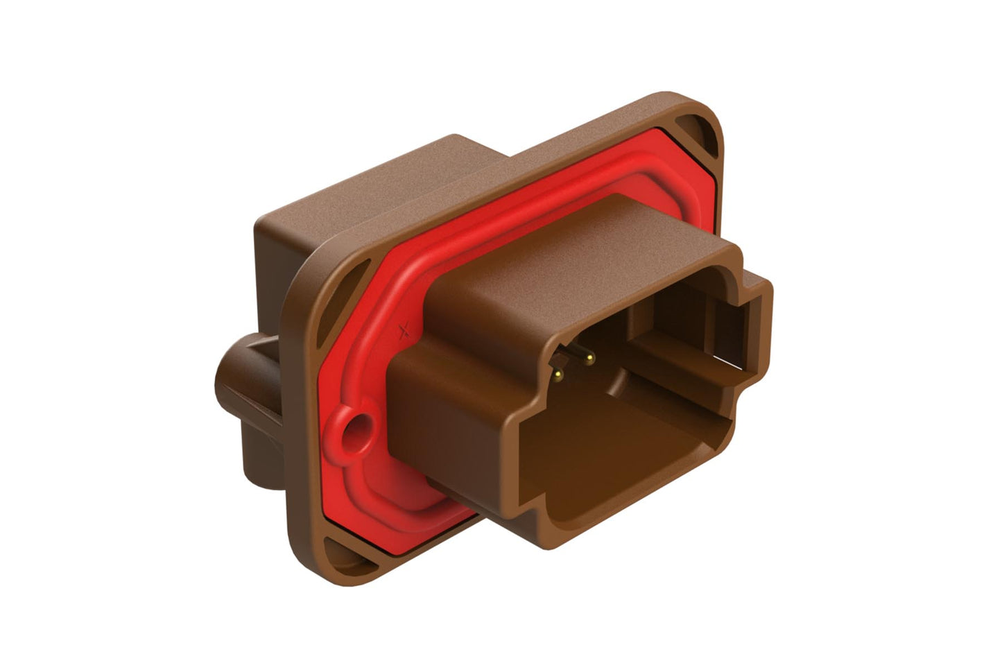 AT13-08PD-BM01CP 8 Position 90° Flange Mount PCB Receptacle, C Key, Gold Plated Contacts Included