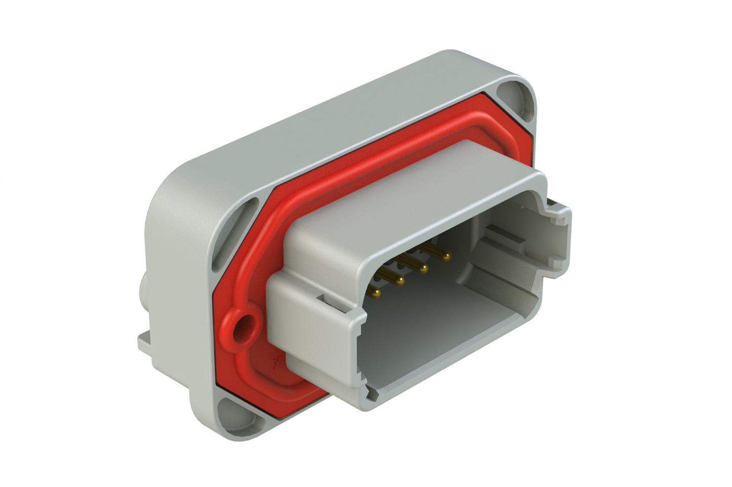 AT13-12PA-BM01 12 Position Right Angle Flange Mount PCB Receptacle, Grey, Gold Plated Contacts Included. Keyed A. DT13-12PA-G003