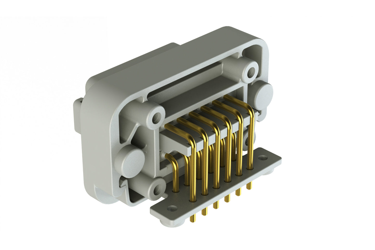AT13-12PA-BM01 12 Position Right Angle Flange Mount PCB Receptacle, Grey, Gold Plated Contacts Included. Keyed A. DT13-12PA-G003