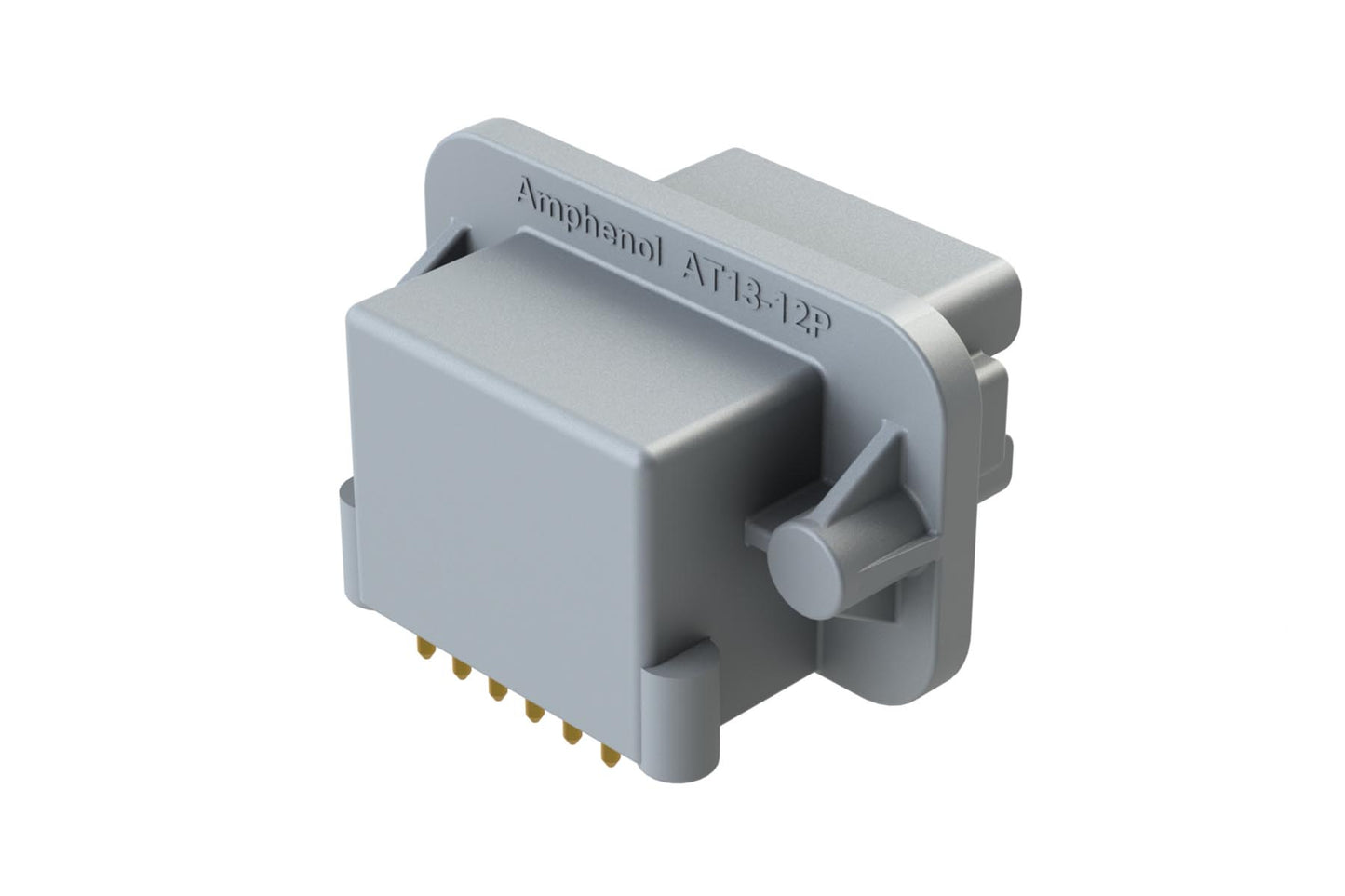 AT13-12PA-BM20CP 12 Position 90° Flange Mount PCB Receptacle, Gold Plated Contacts Included