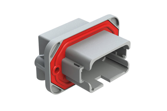 AT13-12PA-BM21CP 12 Position 90° Flange Mount PCB Receptacle, Tin Plated Contacts Included