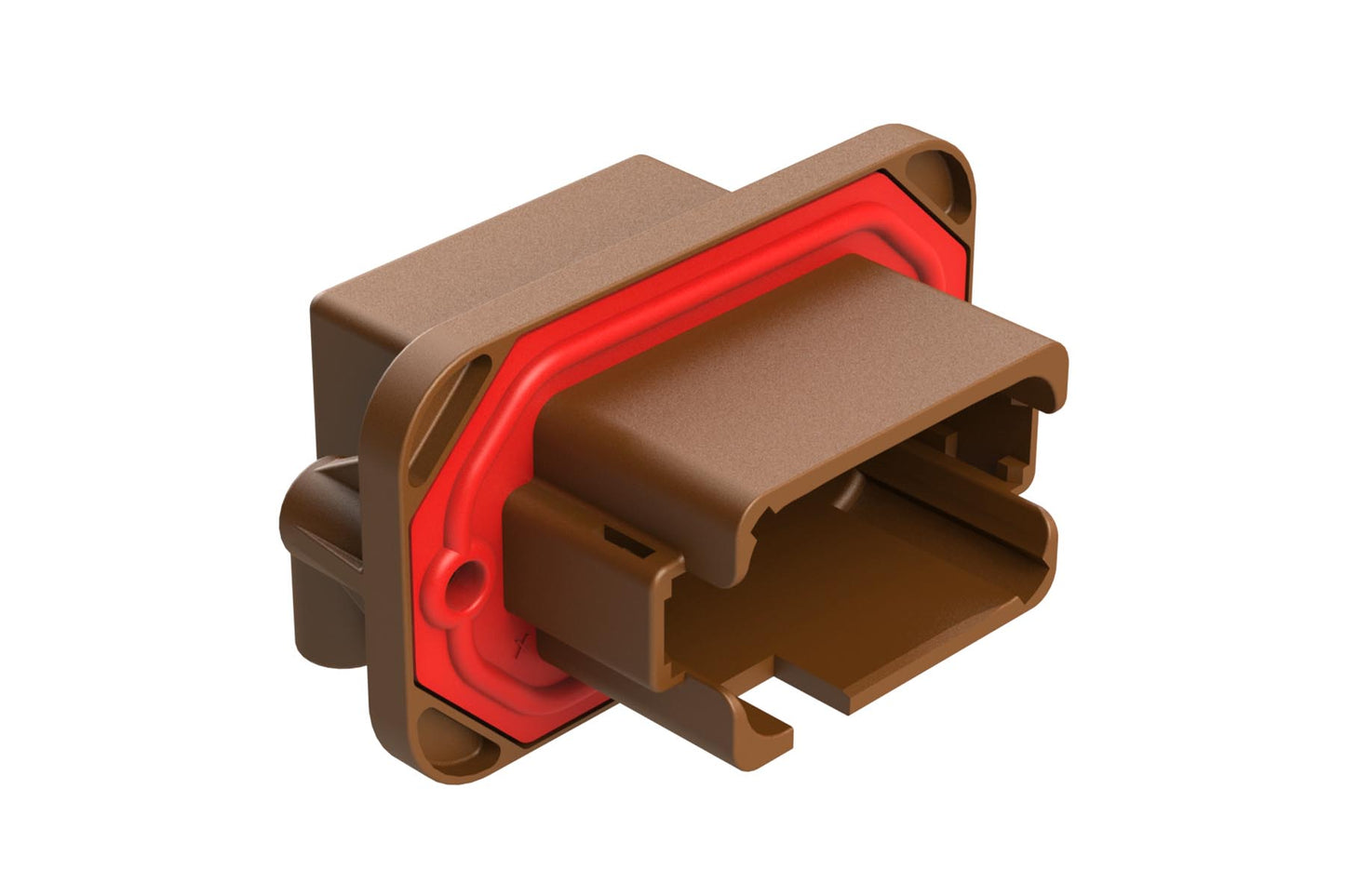 AT13-12PD-BM21CP 12 Position 90° Flange Mount PCB Receptacle, Gold Plated Contacts Included Keyed D, Covered Rear Pins