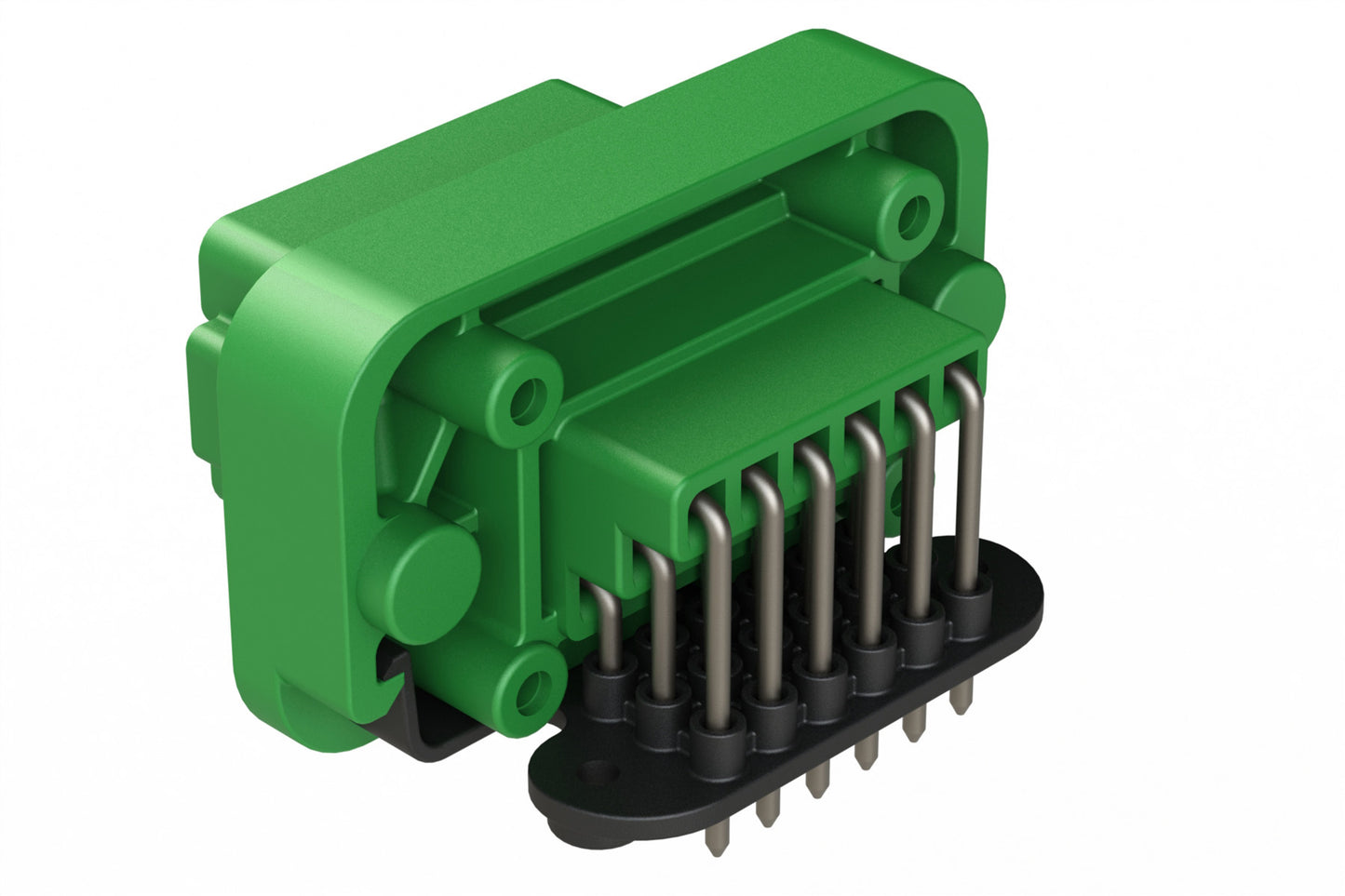 AT13-18PC-BM04GN 18 Position, Right Angle Flange Mount PCB Receptacle, Tin Plated Contacts Included, Potted, Keyed C, Green