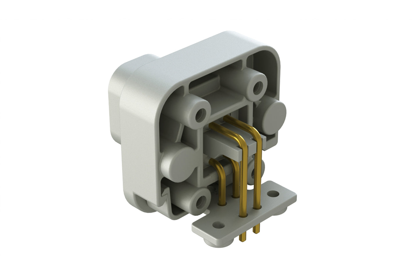 AT13-4P-BM01 4 Position Right Angle Flange Mount PCB Receptacle, Grey, Gold Plated Contacts Included
