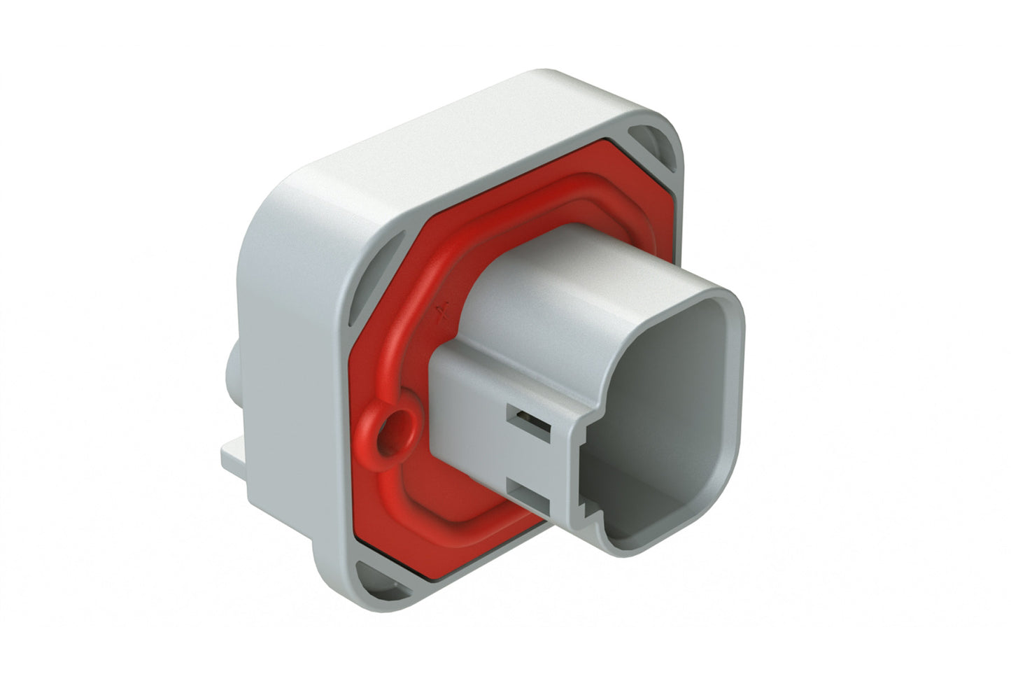 AT13-4P-BM02 4 Position Right Angle Flange Mount PCB Receptacle, Potted, Grey, Gold Plated Contacts Included