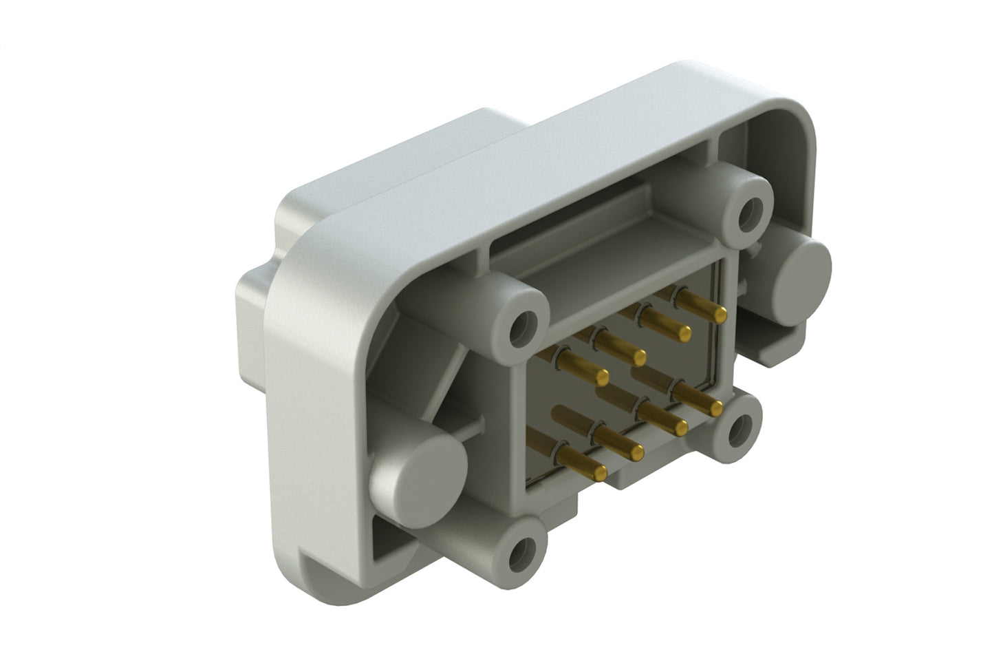 AT15-08PA-BM02 8 Position Flange Mount PCB Receptacle, Potted, Grey, Gold Plated Contacts Included. Keyed A