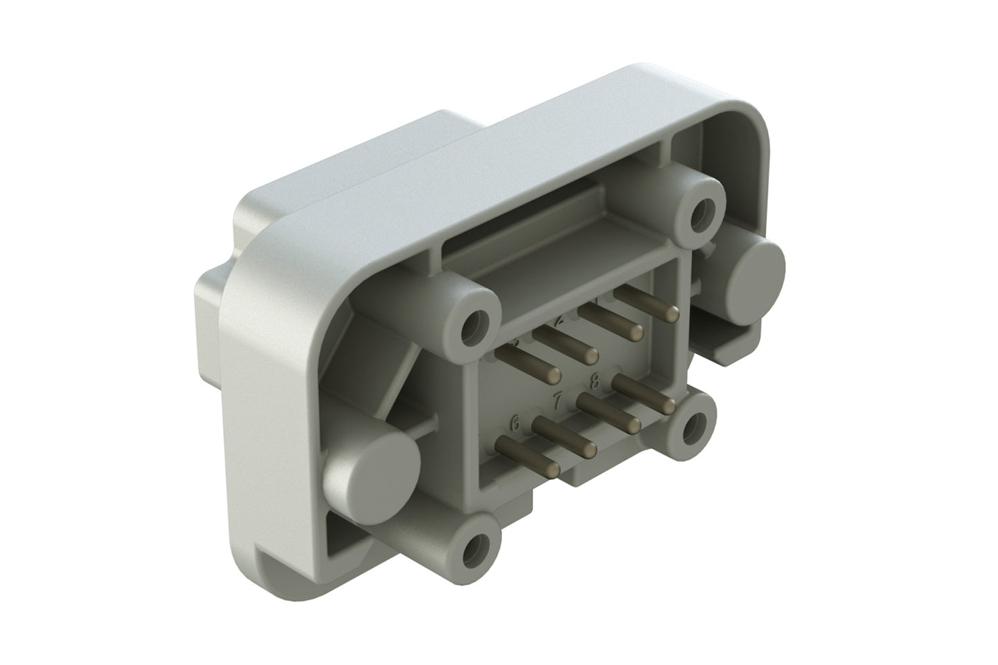 AT15-08PA-BM03 8 Position Flange Mount PCB Receptacle, Grey, Tin Plated Contacts Included. Keyed A. DT15-08PA