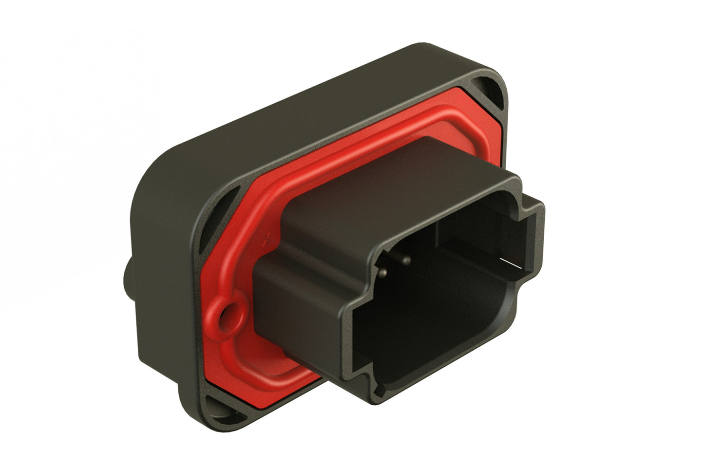 AT15-08PB-BM04 8 Position Flange Mount PCB Receptacle, Potted, Black, Tin Plated Contacts Included. Keyed B