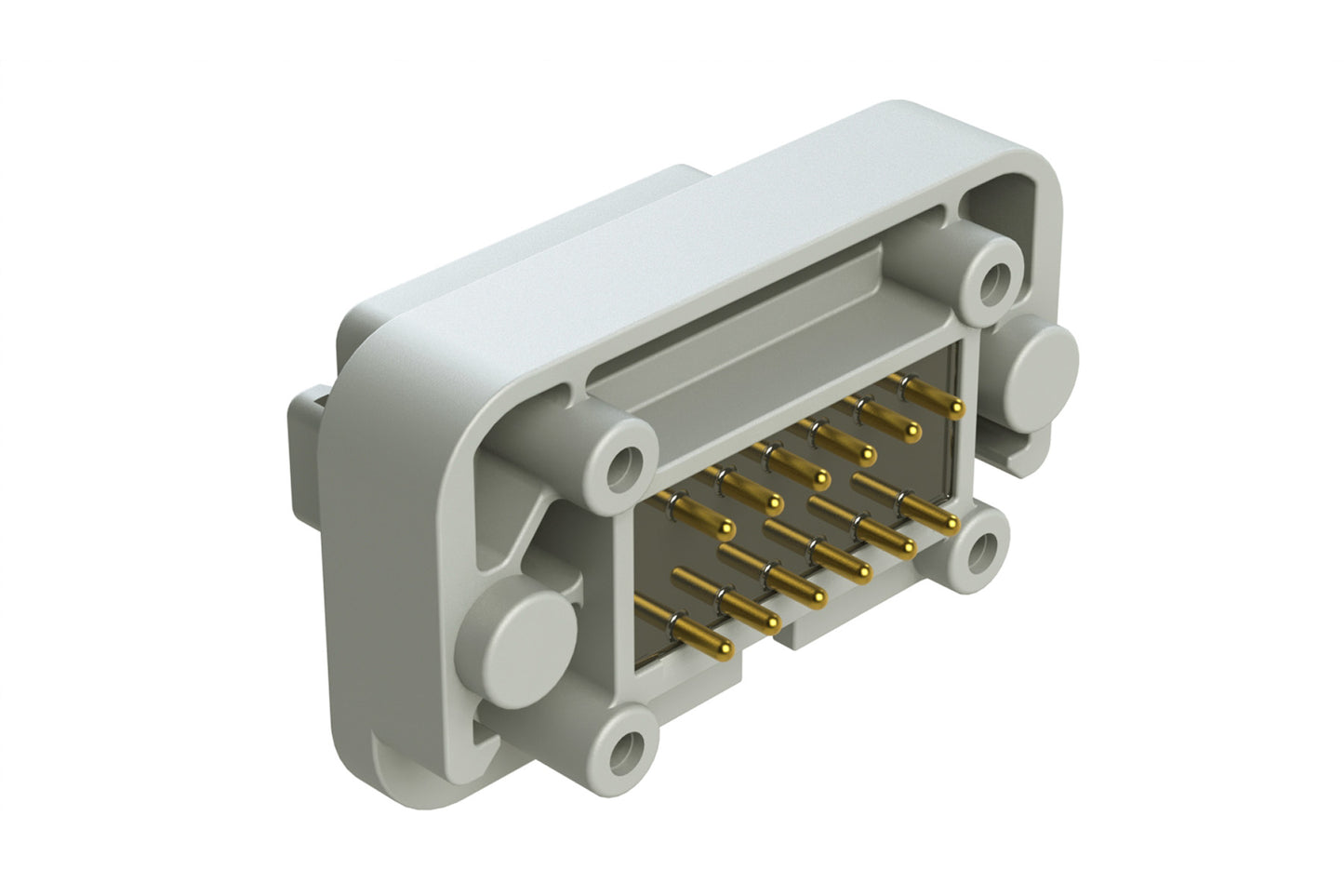 AT15-12PA-BM02 12 Position Flange Mount PCB Receptacle, Potted, Gold Plated Contacts Included. Keyed A