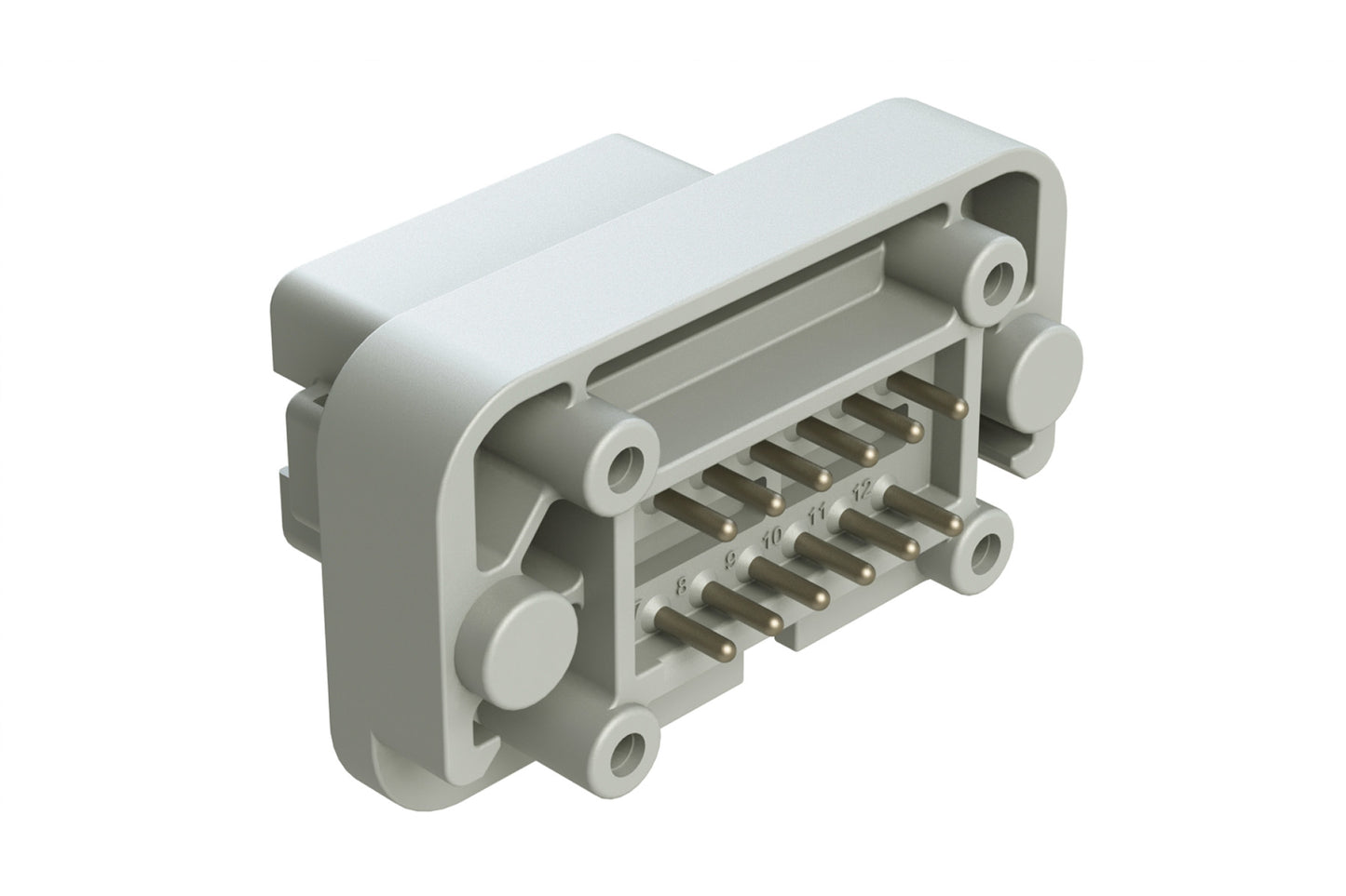 AT15-12PA-BM16 12 Position Flange Mount PCB Receptacle, Grey, Tin Plated Contacts Included. Keyed A. DT15-12PA-B016