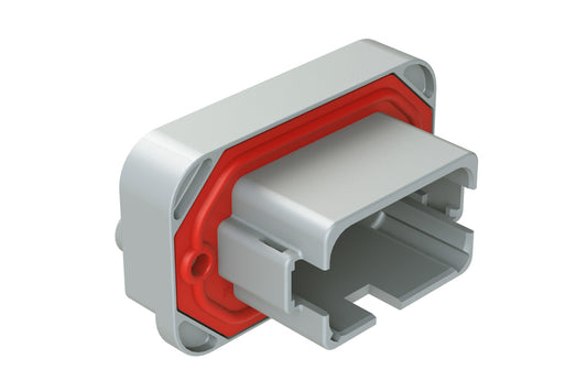 AT15-12PA-BM17 12 Position Flange Mount PCB Receptacle, Potted, Grey, Tin Plated Contacts Included. Keyed A