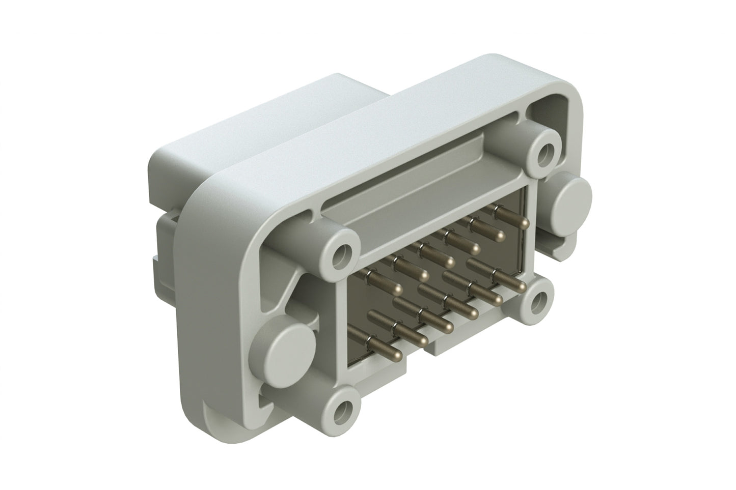 AT15-12PA-BM17 12 Position Flange Mount PCB Receptacle, Potted, Grey, Tin Plated Contacts Included. Keyed A
