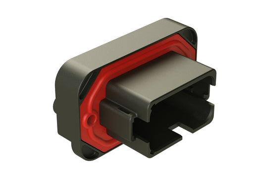 AT15-12PB-BM16 12 Position Flange Mount PCB Receptacle, Black, Tin Plated Contacts Included. Keyed B. DT15-12PB-B016