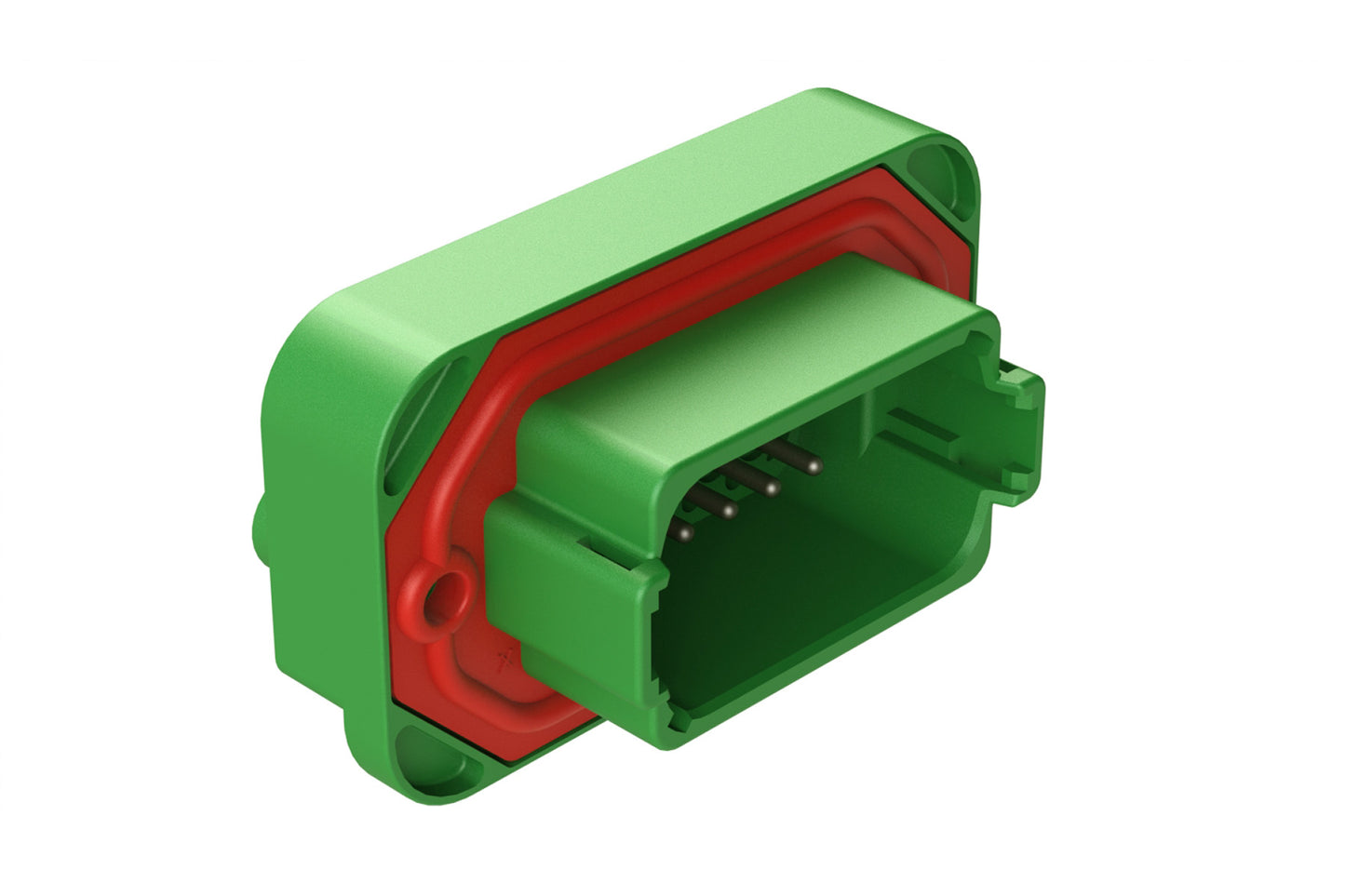 AT15-12PC-BM03 12 Position Flange Mount PCB Receptacle, Green, Tin Plated Contacts Included. Keyed C. DT15-12PC