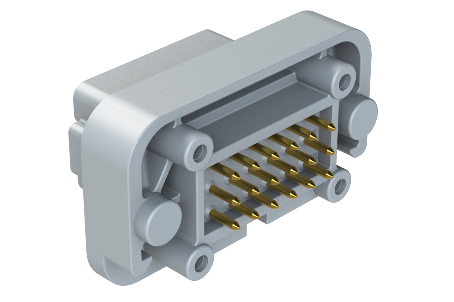 AT15-18PA-BM01GY 18 Position, Flange Mount PCB Receptacle, Gold Plated Contacts Included, Keyed A, Grey