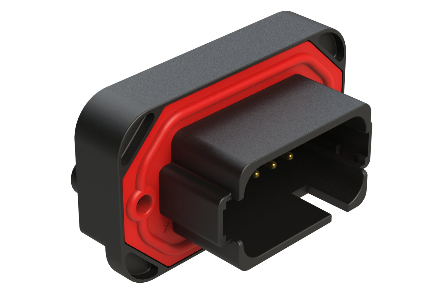 AT15-18PA-BM02BK 18 Position, Flange Mount PCB Receptacle, Gold Plated Contacts Included, Potted, Keyed A, Black