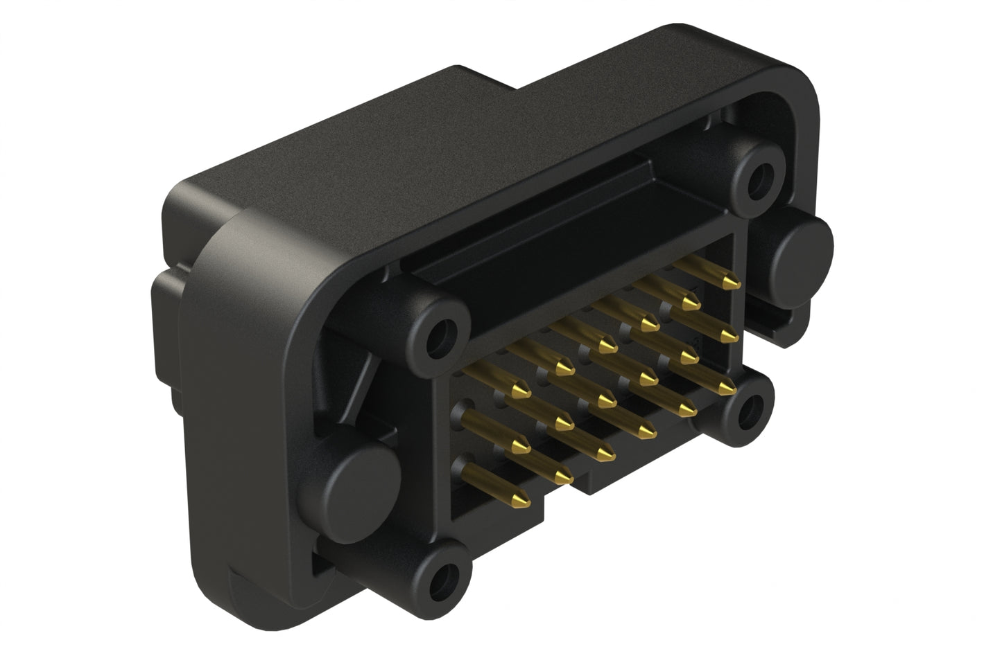 AT15-18PC-BM01BK 18 Position, Flange Mount PCB Receptacle, Gold Plated Contacts Included, Keyed C, Black