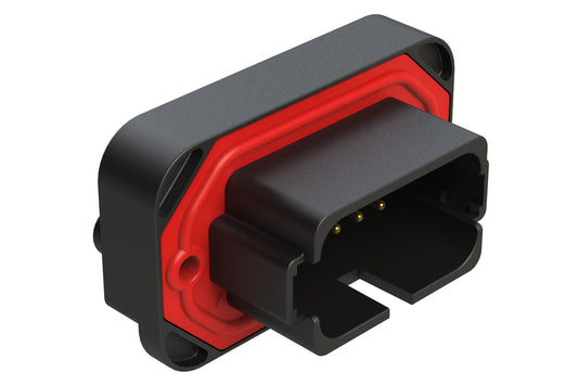 AT15-18PC-BM02BK 18 Position, Flange Mount PCB Receptacle, Gold Plated Contacts Included, Potted, Keyed C, Black